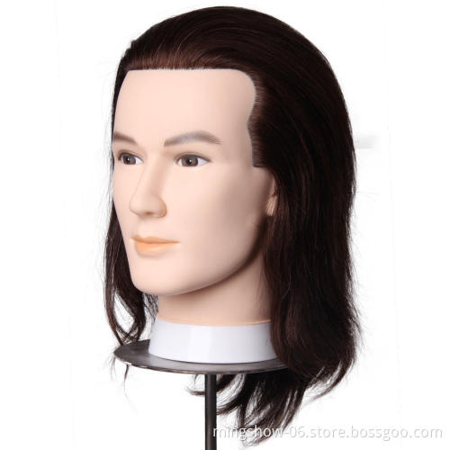 100% human male manikin head hairdresser training head hair practice